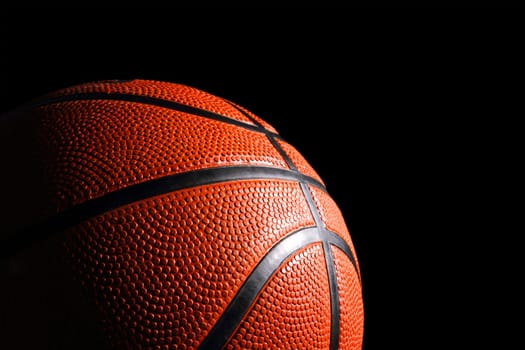 basketball against black background