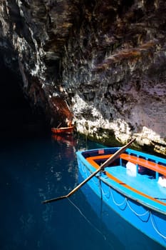 Beautiful Melissani underground lake in Kefalonia, Greece