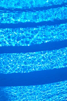 Close-up of beautiful blue water ripples in a swimming pool