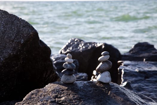 Stone Stack - Balanced Stones by the Sea