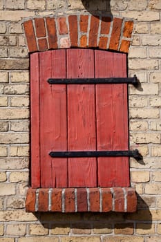 Red wood shutters