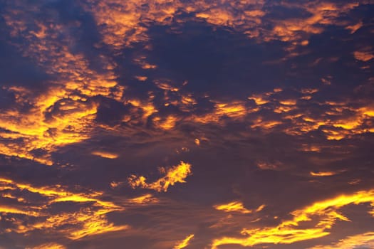 Gloomy clouds at sunset