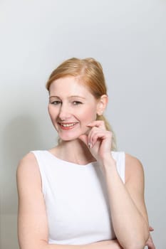 Portrait of a young cheerful woman - portrait