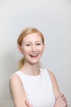 Laughing Woman with Crossed Arms - portrait