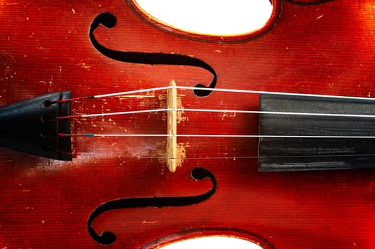Detail of the old fiddle - musical instrument