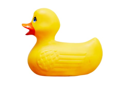 Detail of the yellow plastic duck - isolated