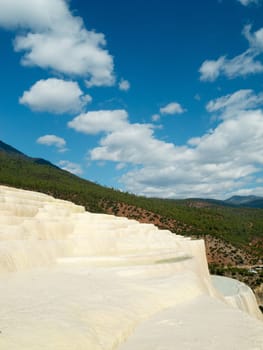 Baishutai Terraces in Yunnan,China,pure meltwater on limestone