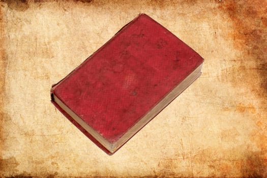Old red book isolated on a white background