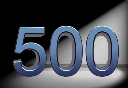 blue number in spotlight