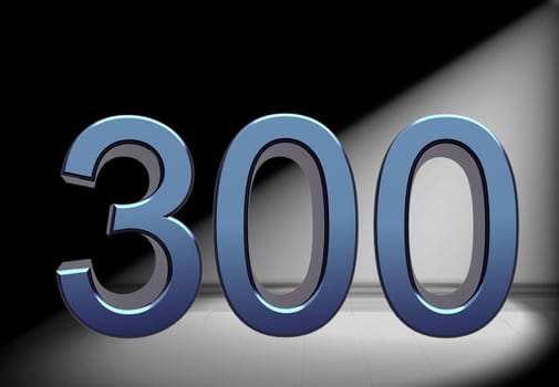 blue number in spotlight