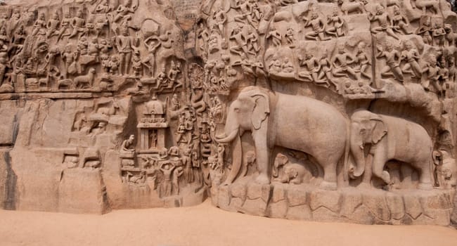 One of the ancient architectural wonders of the Pallava kings in south India