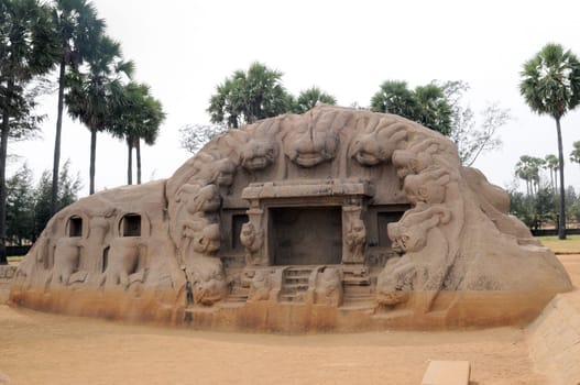 One of the ancient architectural wonders of the Pallava kings in south India