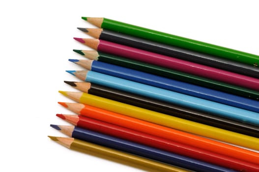 Color Pencils isolated on a white backgound