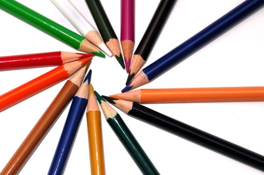 Color Pencils isolated on a white backgound