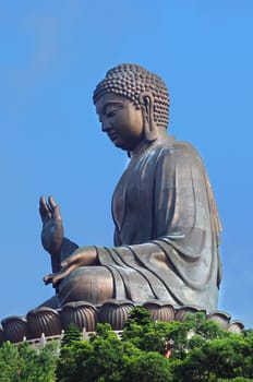 Tian Tan Giant Buddha overlooking with love from Hong Kong China