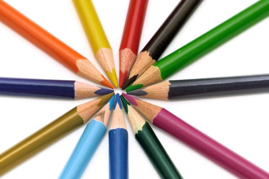 Color Pencils isolated on a white backgound