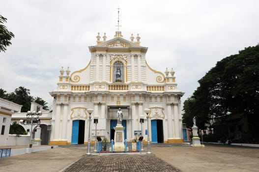 Beautiful french architecture at immaculate conception church at Podicherry Inia