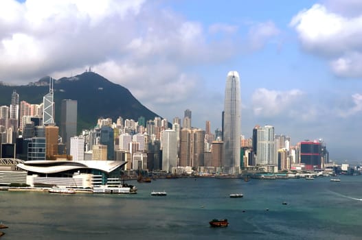 View of the Hong kong city at early morning