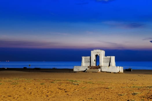A beautiful sunrise at a beach in Chennai India