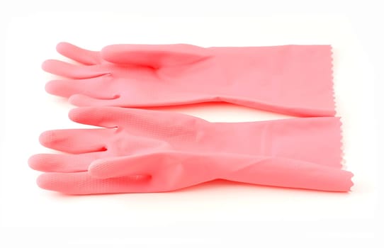 Cleaning gloves, isolated on white