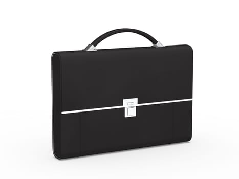 3d business bag briefcase black and chrome