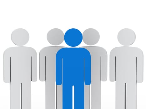 3d man team leader blue in front