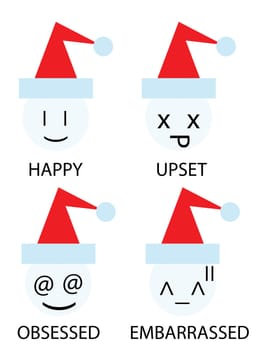 christmas icons of snowman as emoticons smiley