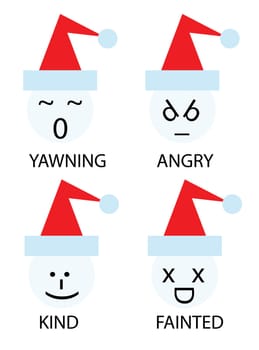 christmas icons of snowman as emoticons smiley