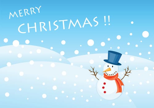 snowman illustrations for christmas greetings card.