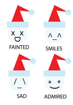 christmas icons of snowman as emoticons smiley
