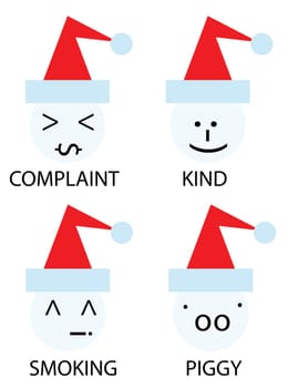 christmas icons of snowman as emoticons smiley