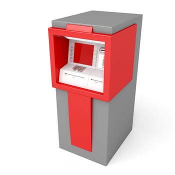 3d illustration of ATM on white background