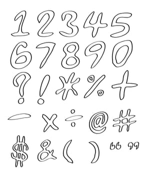 handwritten numbers with symbols.