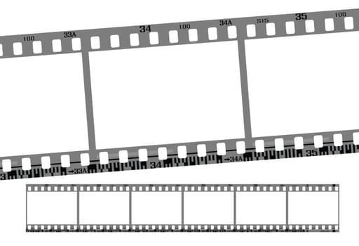 film strip, total 6 continous frames. vector with correct dimension and details.