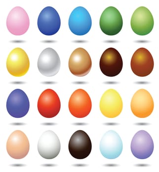 colorful easter eggs illustrations, vector format.