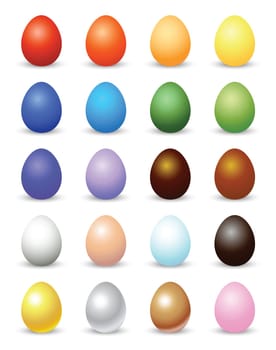 colorful easter eggs illustrations, vector format.