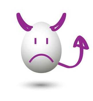 bad egg as devil, for conceptual symbol.