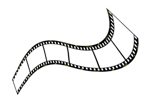 warped film strip with wavy style, with film frame number and details