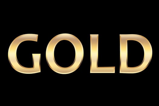 gold characters that made by gold.