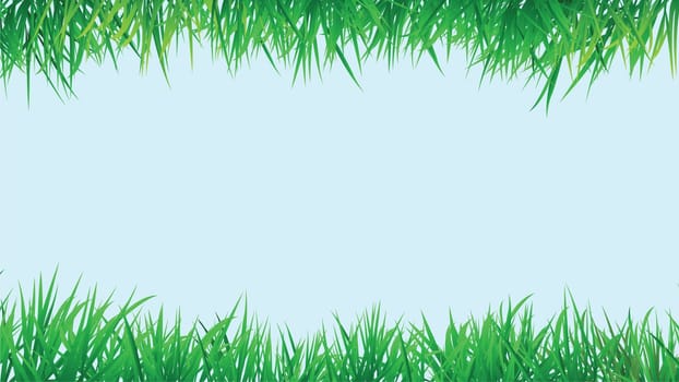 grass border background, vector format with copy space.
