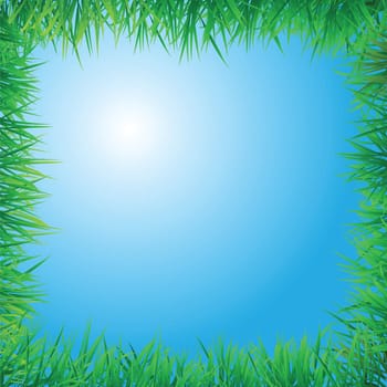 concept background with grass as border.