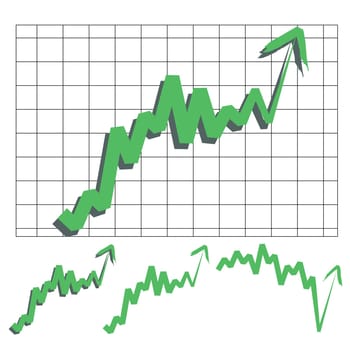 stocks index upward arrow vector, indicate rising and rebounds. Please check my profile for downward arrow.