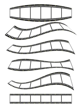 warped film strip with wavy style, with film frame number and details