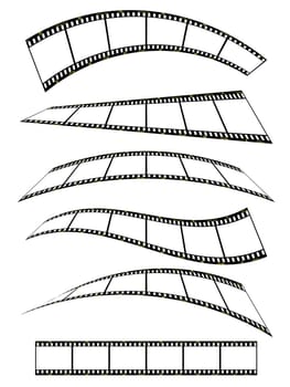 warped film strip with wavy style, with film frame number and details