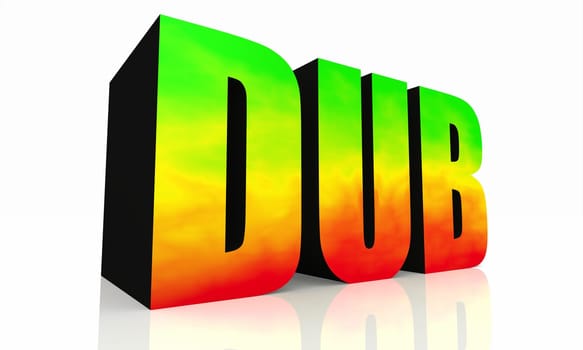 3D Text DUB Isolated - Green Yellow Red