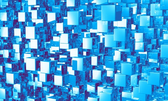 Mega cubes background blue 01