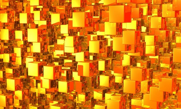 Mega cubes background gold 01
