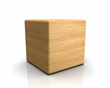 3D Wooden Cube Rounded - Hornbeam European