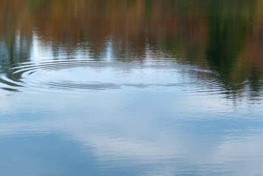 autumn reflected on the lake of the bocco in liguria