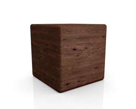 3D Wooden Cube Rounded - Old Oak